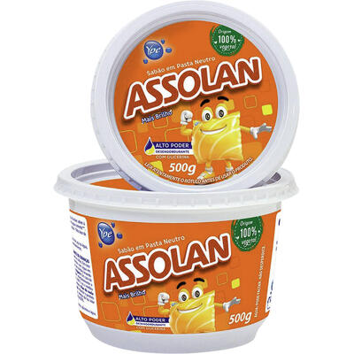 Sabão Assolan em Pasta Neutro Mais Brilho 500g