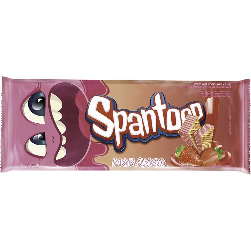 Biscoito Wafer Spantooo Morango 80g