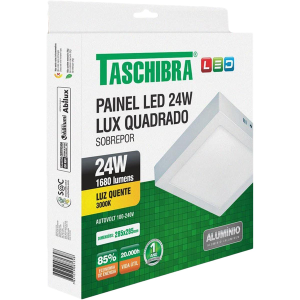 Painel Led Taschibra 24W - 3000K - Quadrado