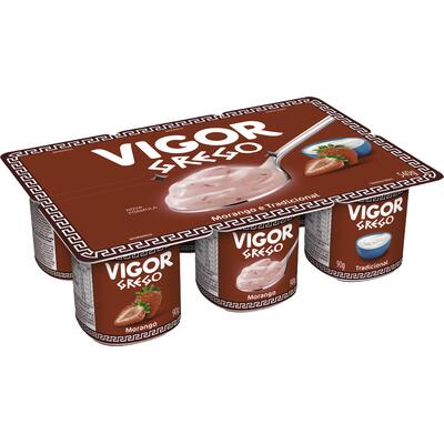 Iogurte Polpa Vigor Grego Morango e Natural 540g