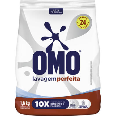 Lava Roupas em Pó Omo Lavagem Perfeita 1,6kg