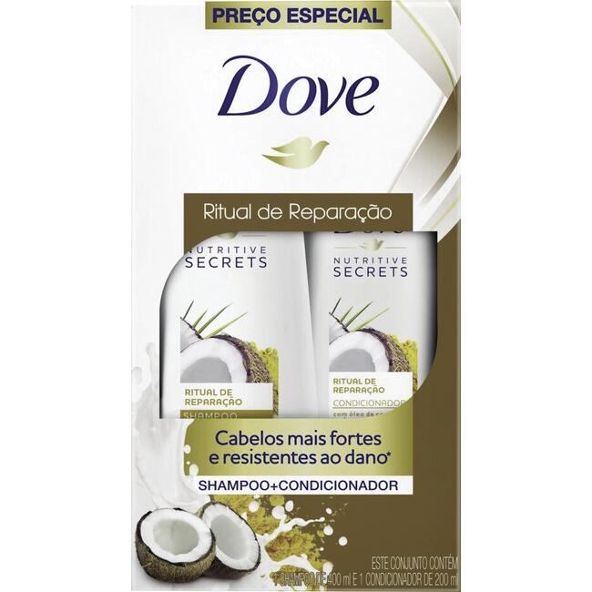 Kit Dove Shampoo + Condicionador Ritual de Reparação