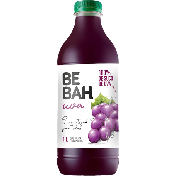 Suco Bebah 1 Litro - Integral - Uva - Tinto - Pet