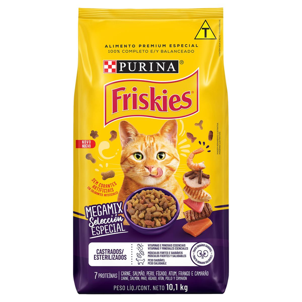 Ração Friskies 10,1kg - Adultos - Mix - Carnes