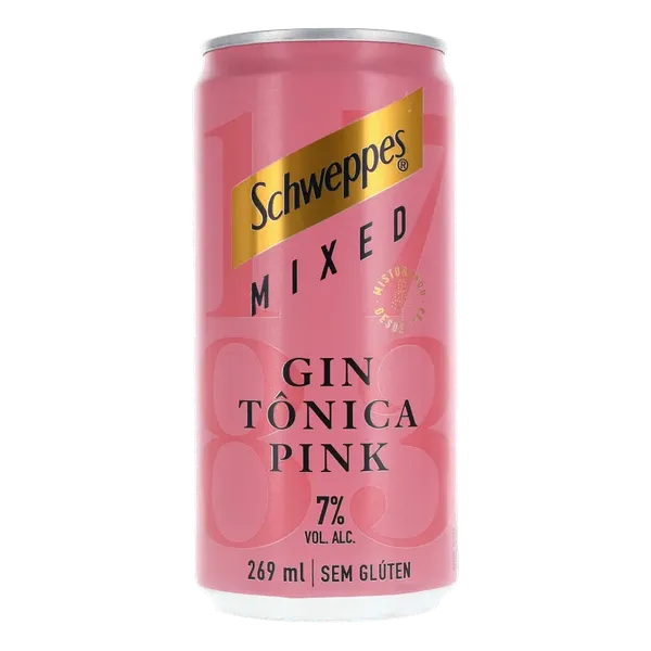 Bebida Mista Schweppes 269ml - Gin & Tônica Pink - Lata