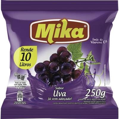 Refresco em Pó Mika Uva 250g