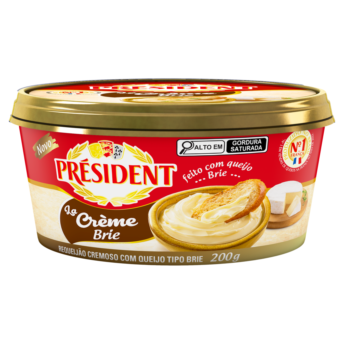 Requeijão Cremoso PRESIDENT La Crème Brie com Queijo Tipo Brie 200g