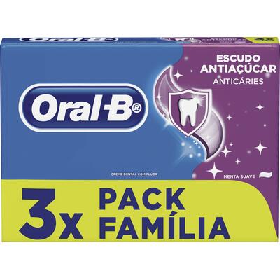 Creme Dental Oral-B Antiaçúcar 3x70g