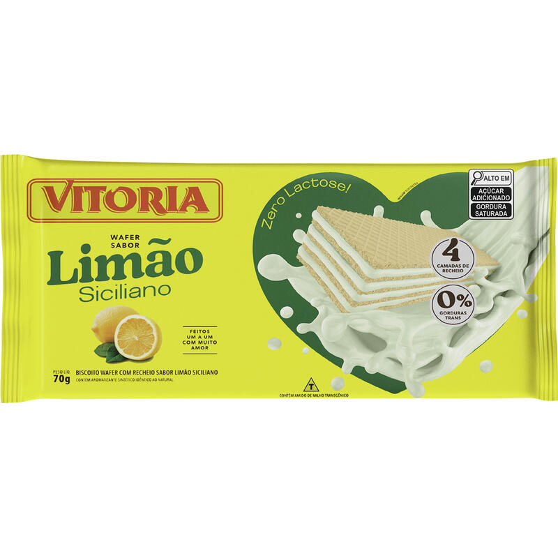 Biscoito Wafer Vitória Limão 70g