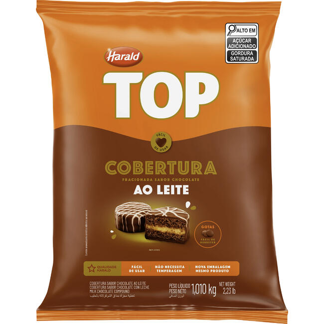 Cobertura de Chocolate em Gotas Harald Ao Leite 1,010kg