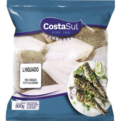 Peixe Linguado Costa Sul Congelado Eviscerado 800g