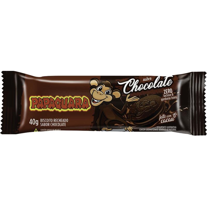 Biscoito Recheado Papaguara Chocolate 40g