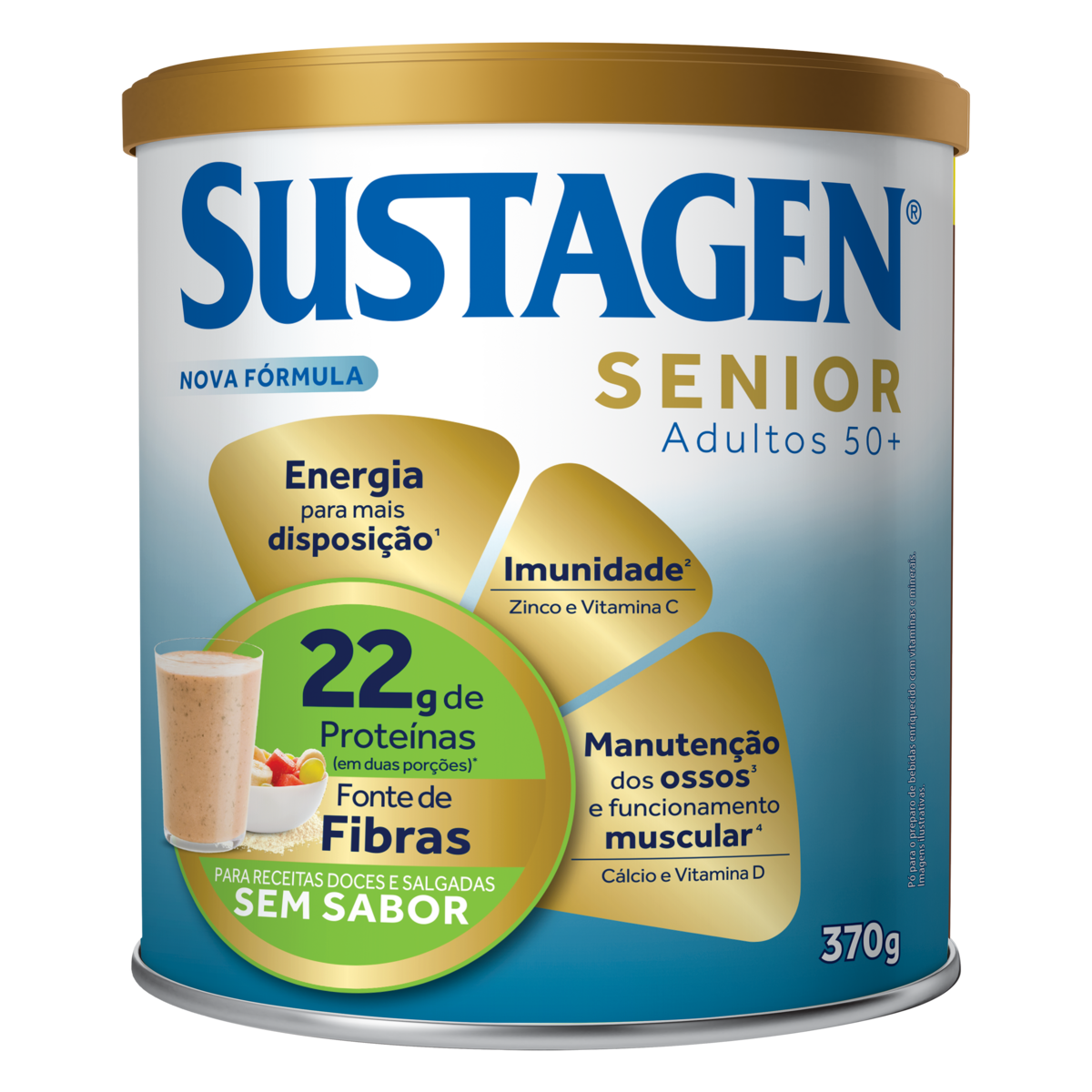 Pó para Preparo de Bebida sem Sabor Sustagen Senior Lata 370g