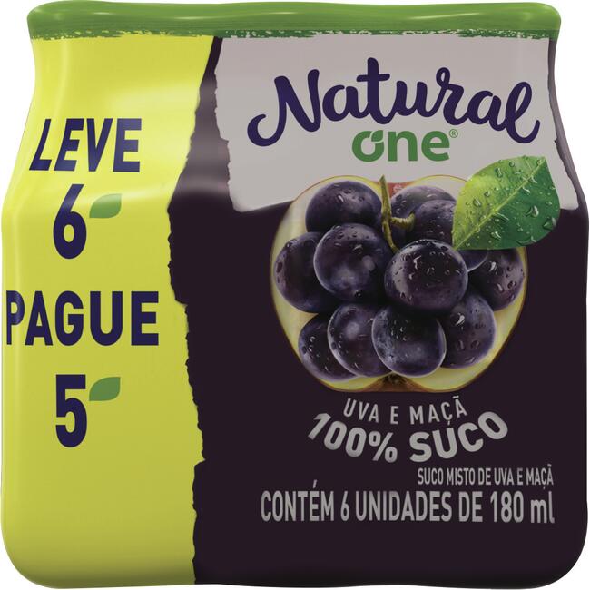 Suco Natural One Uva Fardo com 6x180ml
