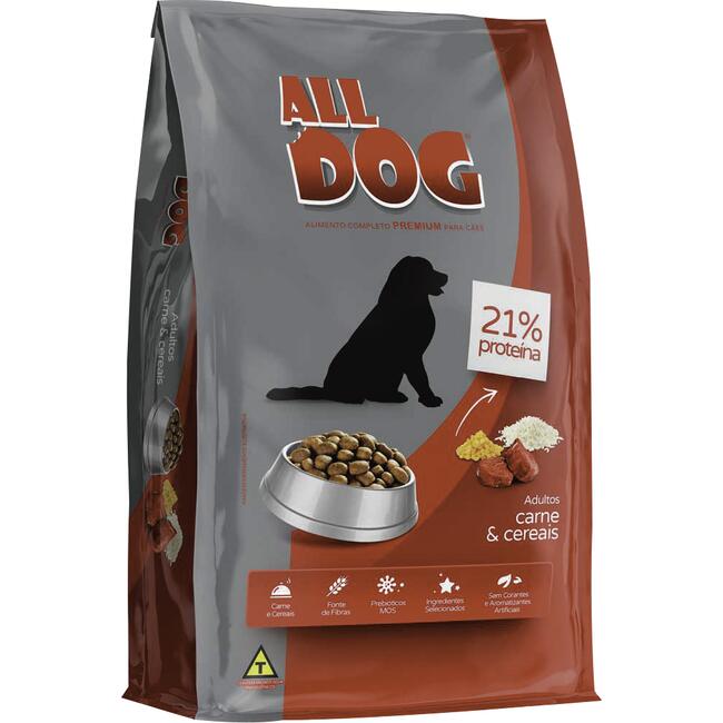 Alimento para Cães Adultos All Dog Carne e Cereais 15kg