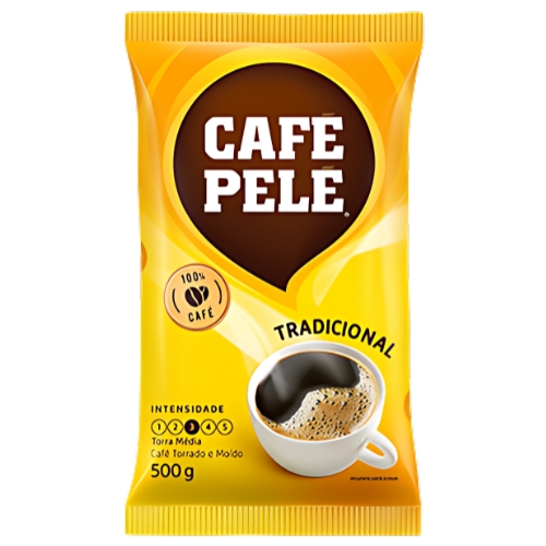 Café Torrado e Moído Tradicional Café Pelé Pacote 500g