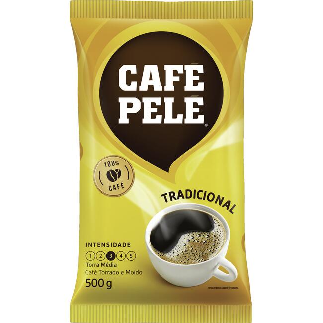 Café Torrado e Moído Tradicional Café Pelé Pacote 500g