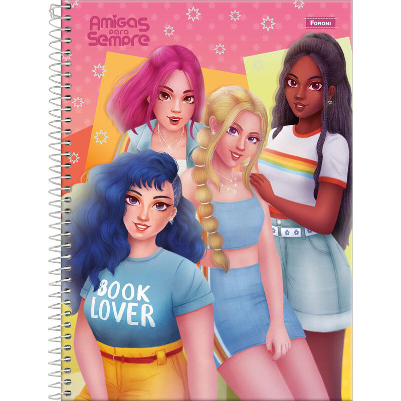 Caderno Amigas Para Sempre Foroni 80 folhas un
