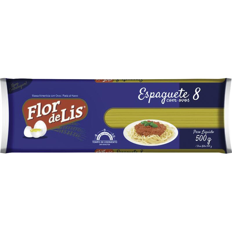Macarrão com Ovos Espaguete FLOR DE LIZ Pacote 500g
