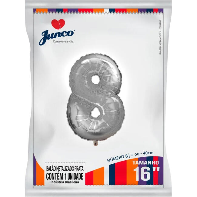 Balão Metalizado Junco 16 Prata Nº8 un