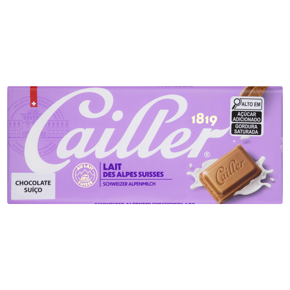 Chocolate Suíço ao Leite 31% Cacau Cailler Cartucho 100g