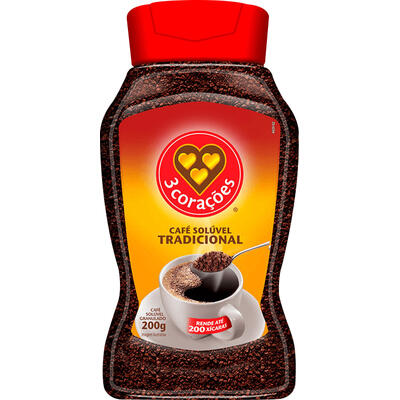 Café Solúvel 3 Corações 200g