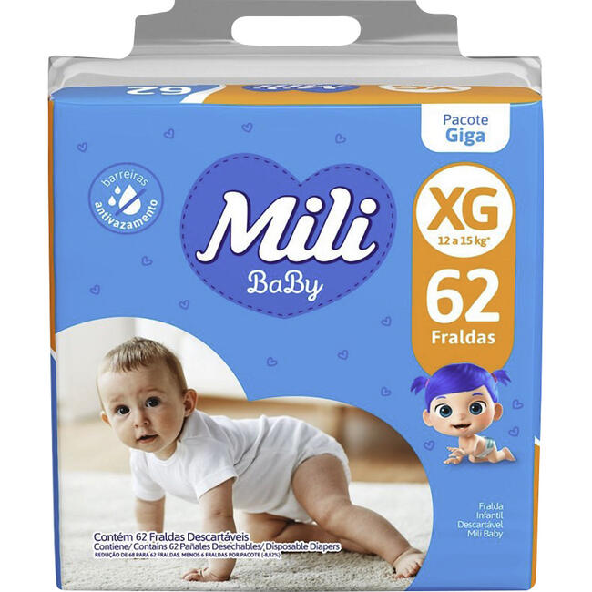 Fralda Descartável Mili Baby Giga XG 62 un