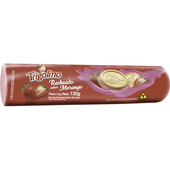Biscoito Recheado Trigolino Morango 130g