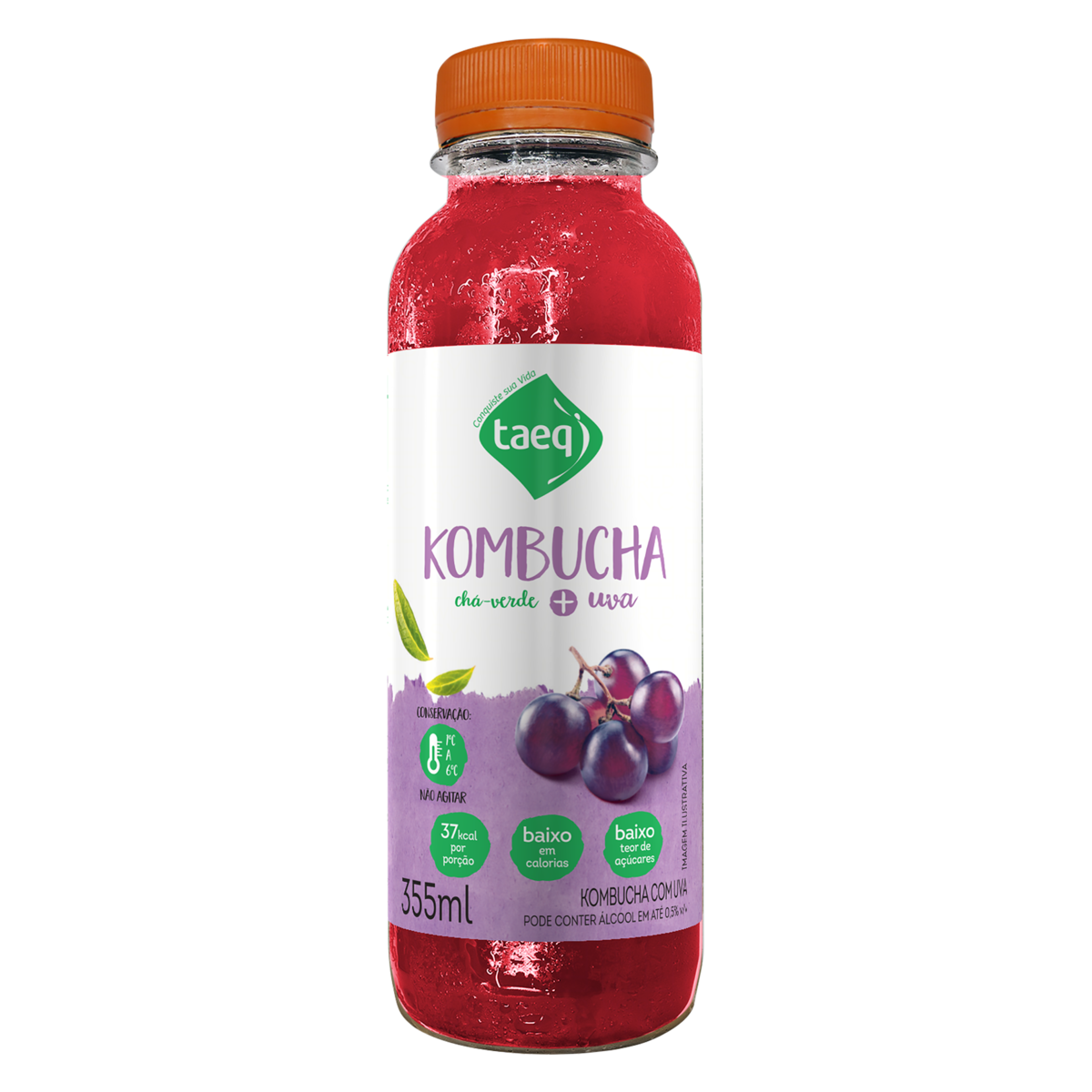 Kombucha Uva TAEQ Garrafa 355ml