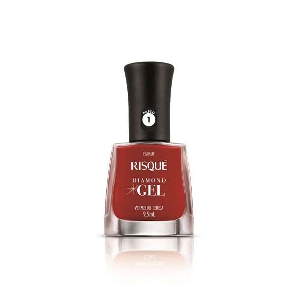 Esmalte Gel RISQUÉ Diamond Cremoso Vermelho Cereja 9.5ml