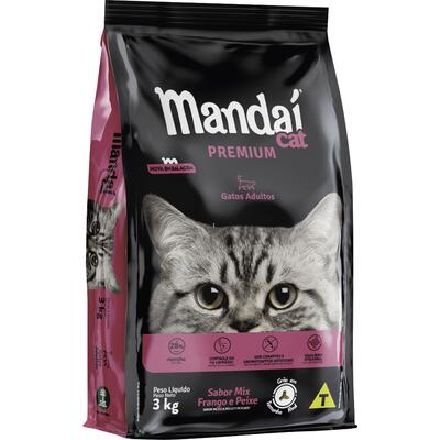 Alimento para Gatos Mandaí Frango e Peixe 3kg