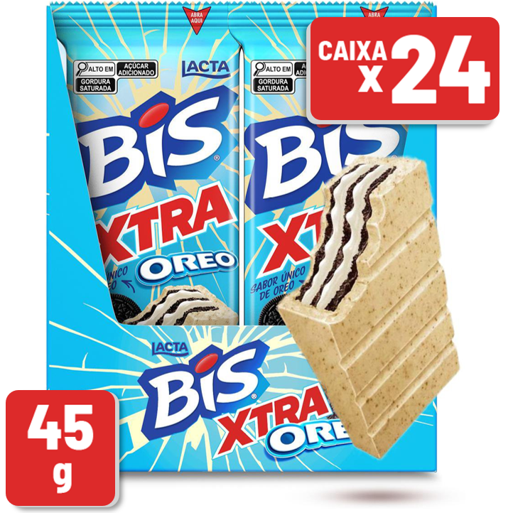 Chocolate Lacta Bis Xtra Oreo Envelope 45g Caixa c/ 24 un