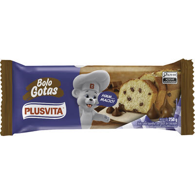 Bolo Plusvita Gotas de Chocolate 250g