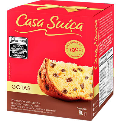 Panettone CASA SUIÇA Gotas de Chocolate 80g
