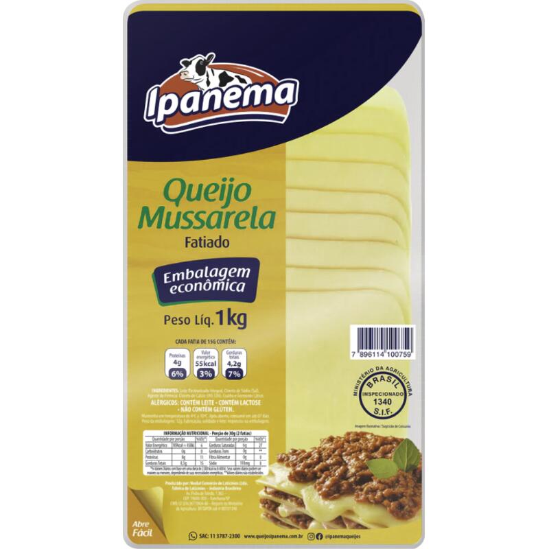 Queijo Mussarela Ipanema Fatiado 1kg