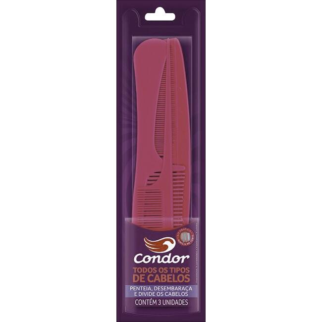 Kit Pente para Cabelo Condor Ref.110 3 un
