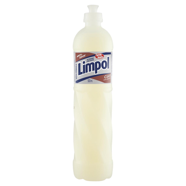 Detergente Líquido Lava Louças LIMPOL Coco 500ml