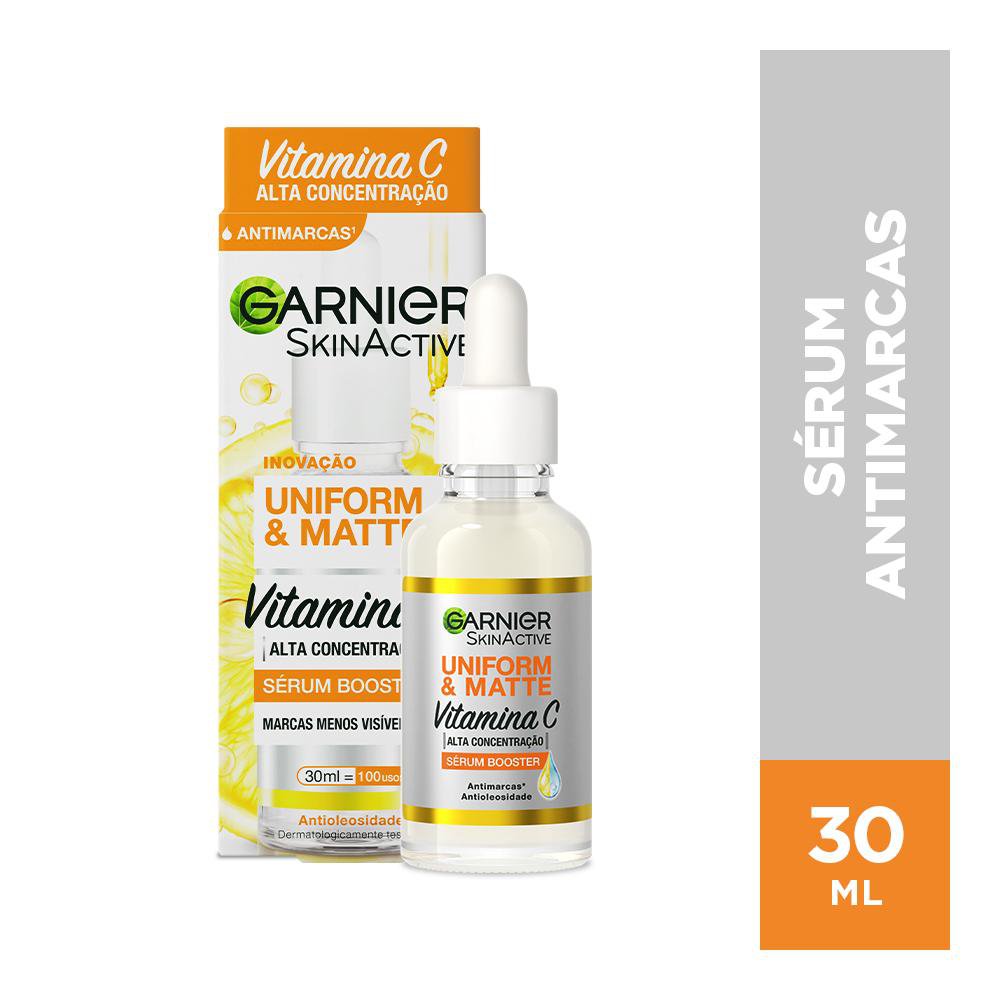 Sérum Facial Garnier Uniform e Matte Antimarcas Vitamina C 30ml