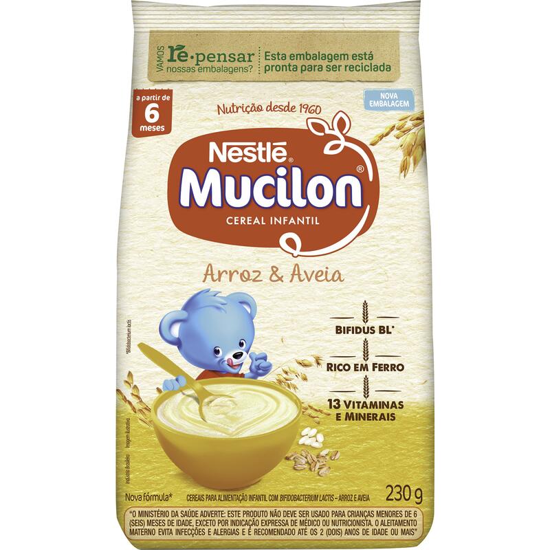 Mucilon Arroz e aveia 230g