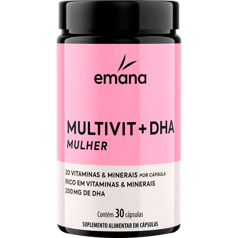 Suplemento Alimentar Emana Multivit + DHA 30 cáps