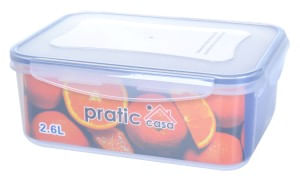 Pote Pratic Casa Plastico Com Tampa Retangular Azul 26l Un
