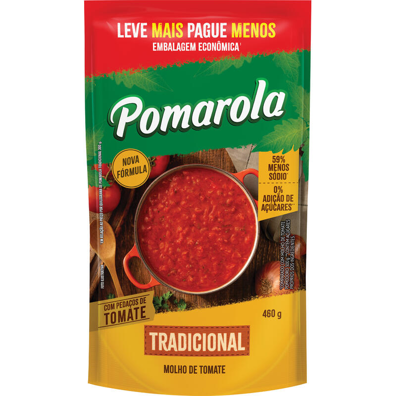 Molho de Tomate Pomarola Tradicional 460g