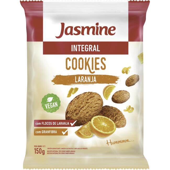 Biscoito Integral Cookies Jasmine Laranja 150g