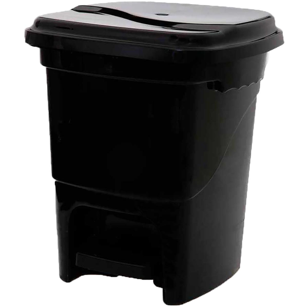 Lixeira Plasvale 15 Litros - Com Pedal - Preta - Ref. 12918990