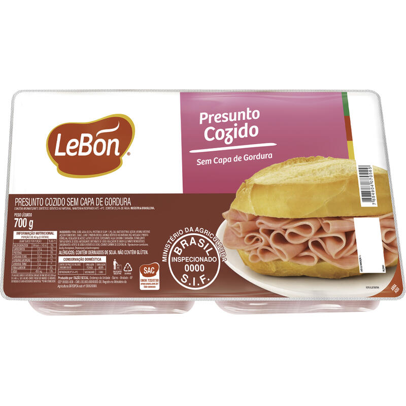 Presunto Lebon Fatiado 700g