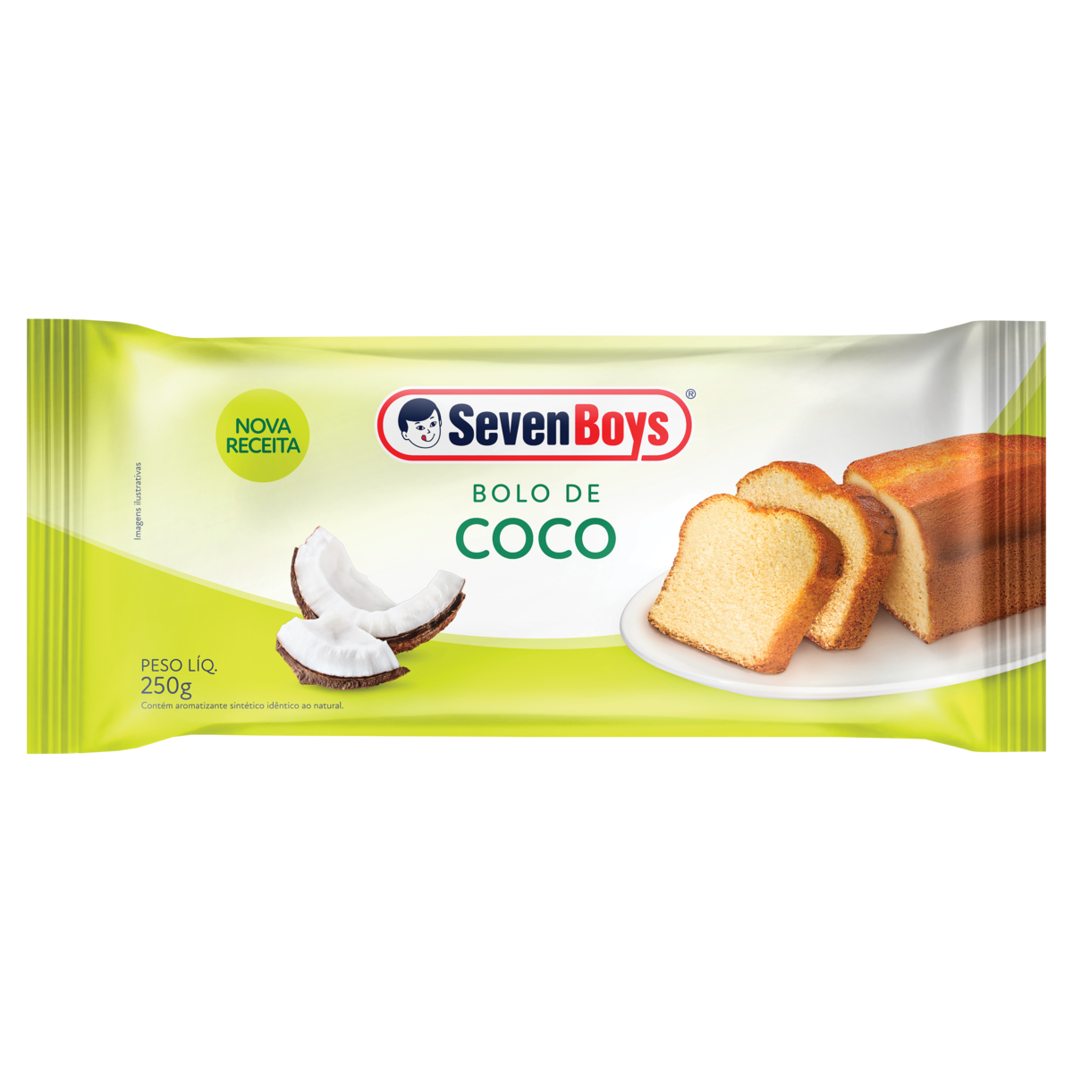 Bolo Coco Seven Boys Pacote 250g
