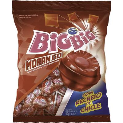 Pirulito Big Big Arcor Morango 600g