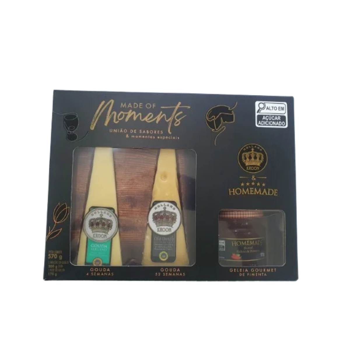 Kit Queijo Gouda Kroon e Rembrandt 400g