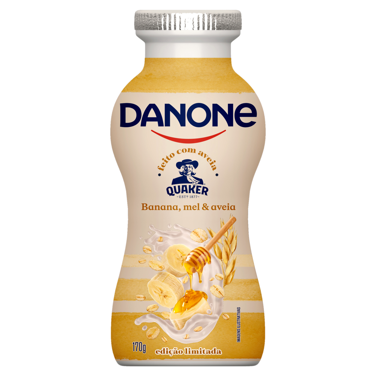 Iogurte DANONE Quaker Banana,Mel & Aveia 170g