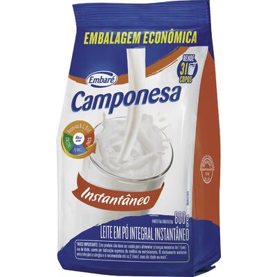 Leite em Pó Camponesa Integral Instantâneo 800g